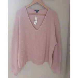 New J. Crew Ribbed V-neck Beach Sweater